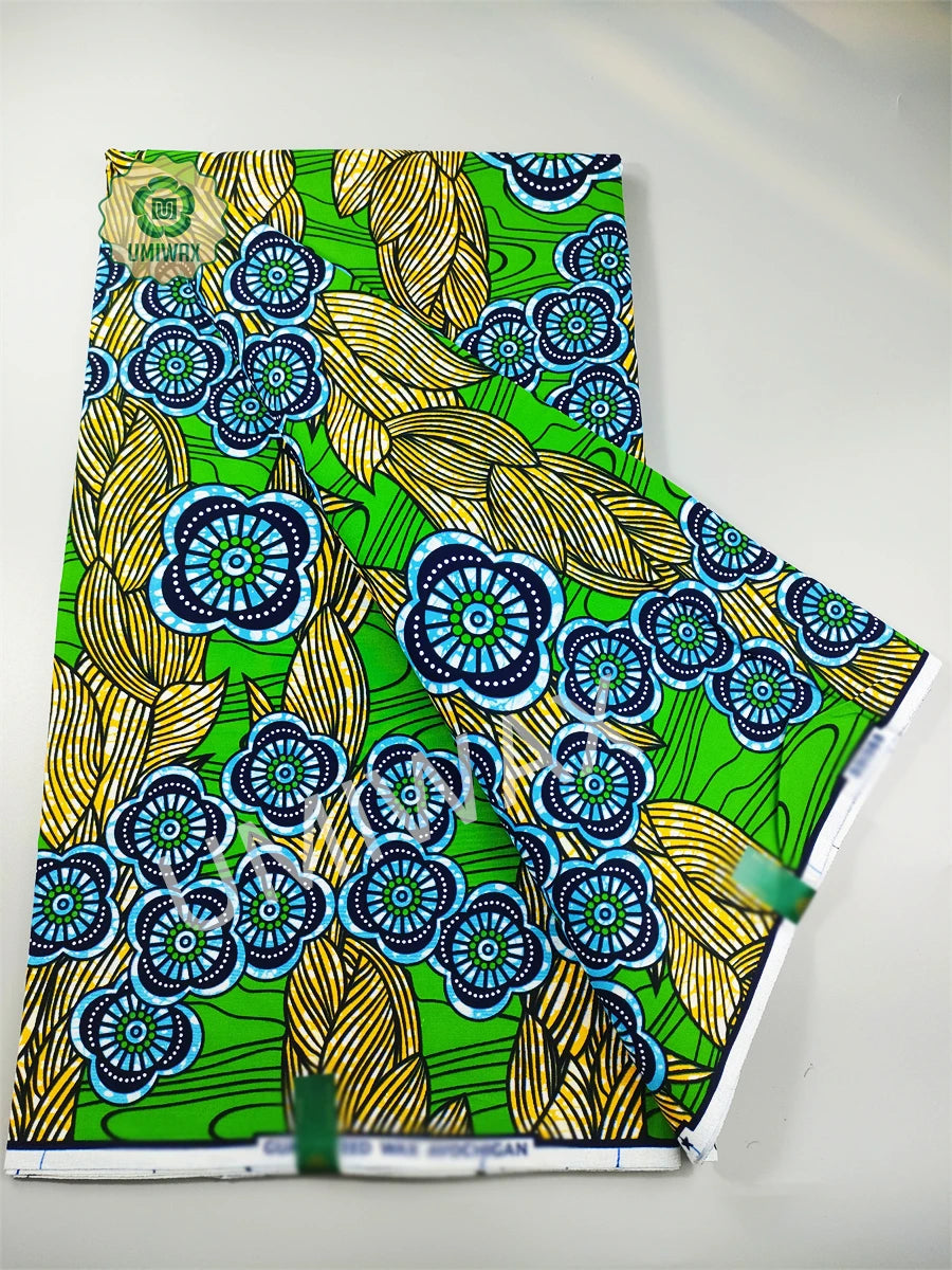 2025 Newest Ankara Real Wax Fabric Guaranteed Veritable African Wax Print Pagne Fabric 100% Cotton 6 Yards Ghana Style Dresses