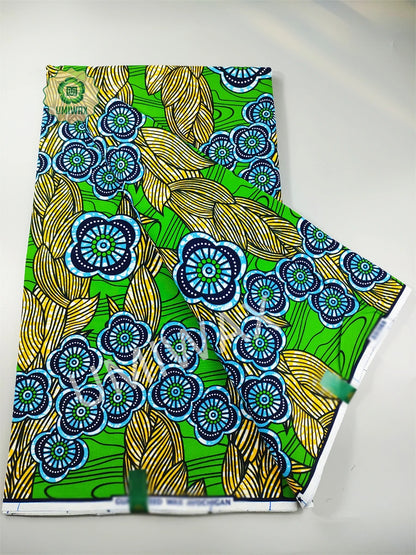 2025 Newest Ankara Real Wax Fabric Guaranteed Veritable African Wax Print Pagne Fabric 100% Cotton 6 Yards Ghana Style Dresses