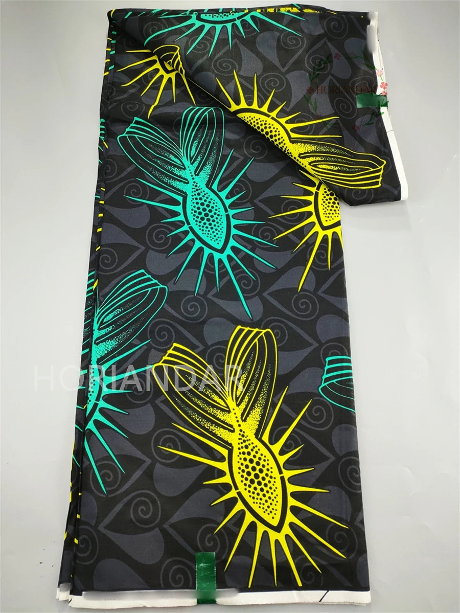 Classical Fabric Dutch Hollandais Fabric Veritable Real Wax for African Printed Dress Guaranteed 100% Cotton 6 Yards