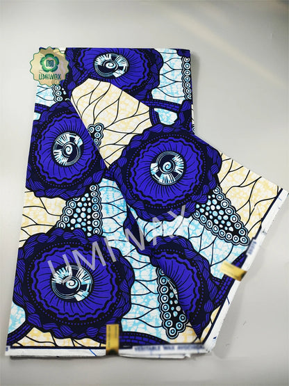 2025 Newest Ankara Real Wax Fabric Guaranteed Veritable African Wax Print Pagne Fabric 100% Cotton 6 Yards Ghana Style Dresses