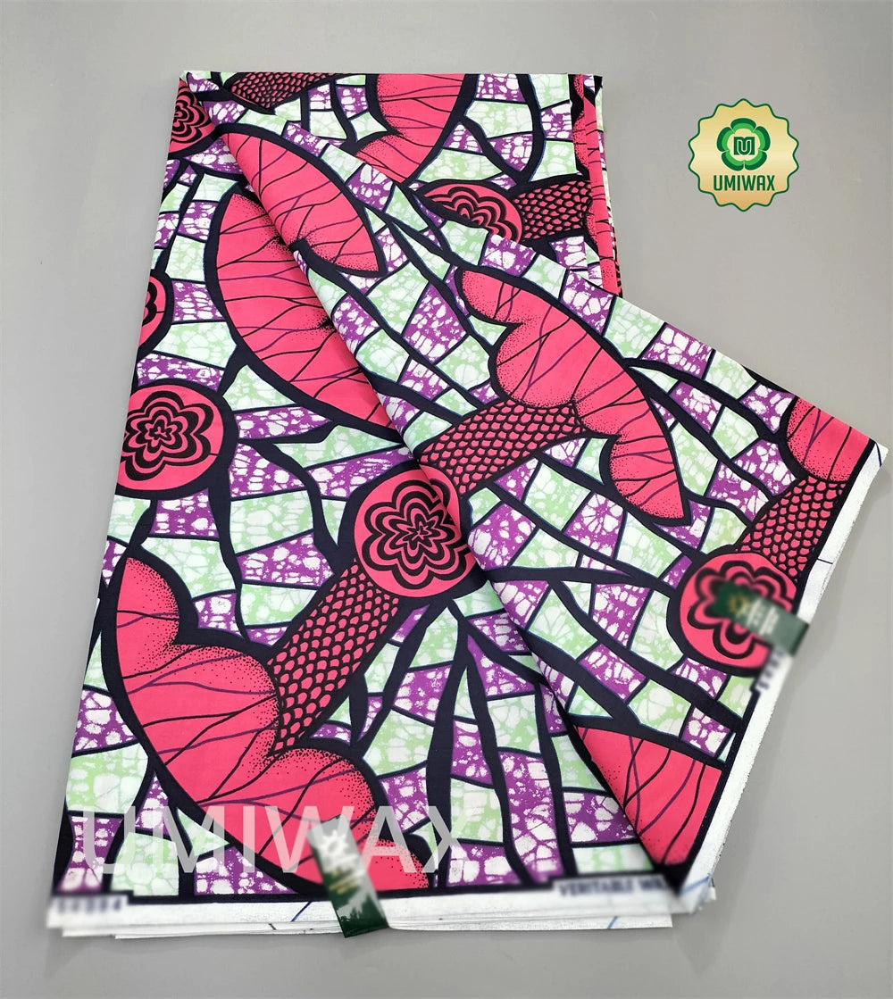 2025 Newest Veritable Original Super-W Guaranteed Dutch Hollandais Pagne Real Wax Print Fabric African Dress 100% Cotton 6 yard