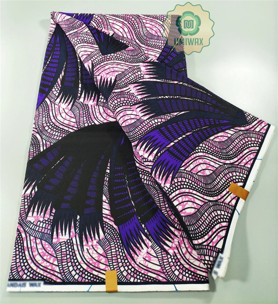 2025 Newest Ankara Real Wax Fabric Guaranteed Veritable African Wax Print Pagne Fabric 100% Cotton 6 Yards Ghana Style Dresses