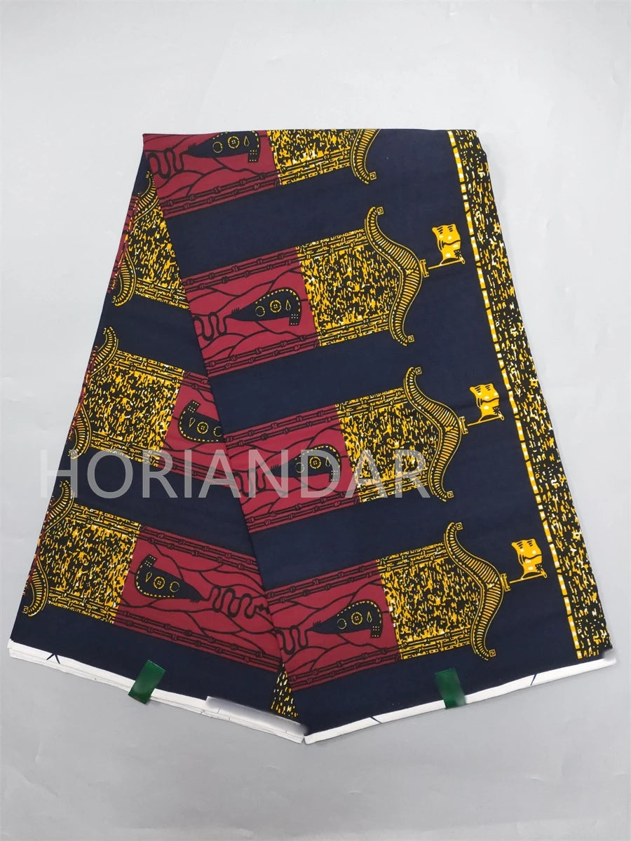 Classical Fabric Dutch Hollandais Fabric Veritable Real Wax for African Printed Dress Guaranteed 100% Cotton 6 Yards