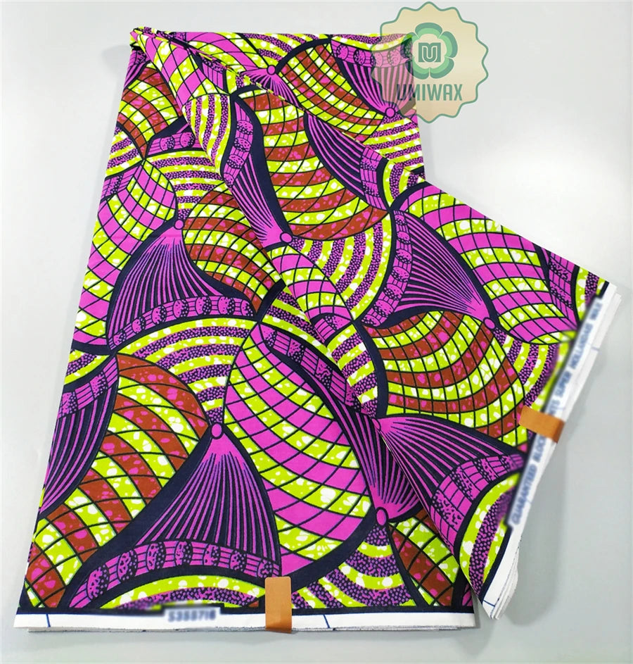2025 Newest Ankara Real Wax Fabric Guaranteed Veritable African Wax Print Pagne Fabric 100% Cotton 6 Yards Ghana Style Dresses