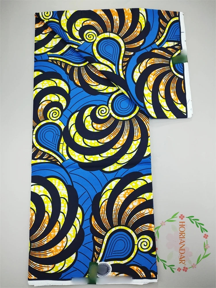 Veritable Super-V Original Hollandais Guaranteed African Grand Super Block Print Split Yardage Fabric 100% Cotton