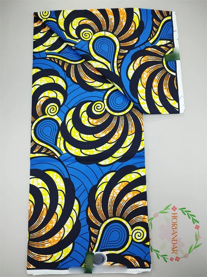 Veritable Super-V Original Hollandais Guaranteed African Grand Super Block Print Split Yardage Fabric 100% Cotton