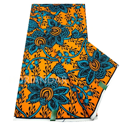 Veritable Guaranteed Dutch Hollandais Quality Prints Pagne African Fabric Dress Real Wax 100% Cotton 6 Yards