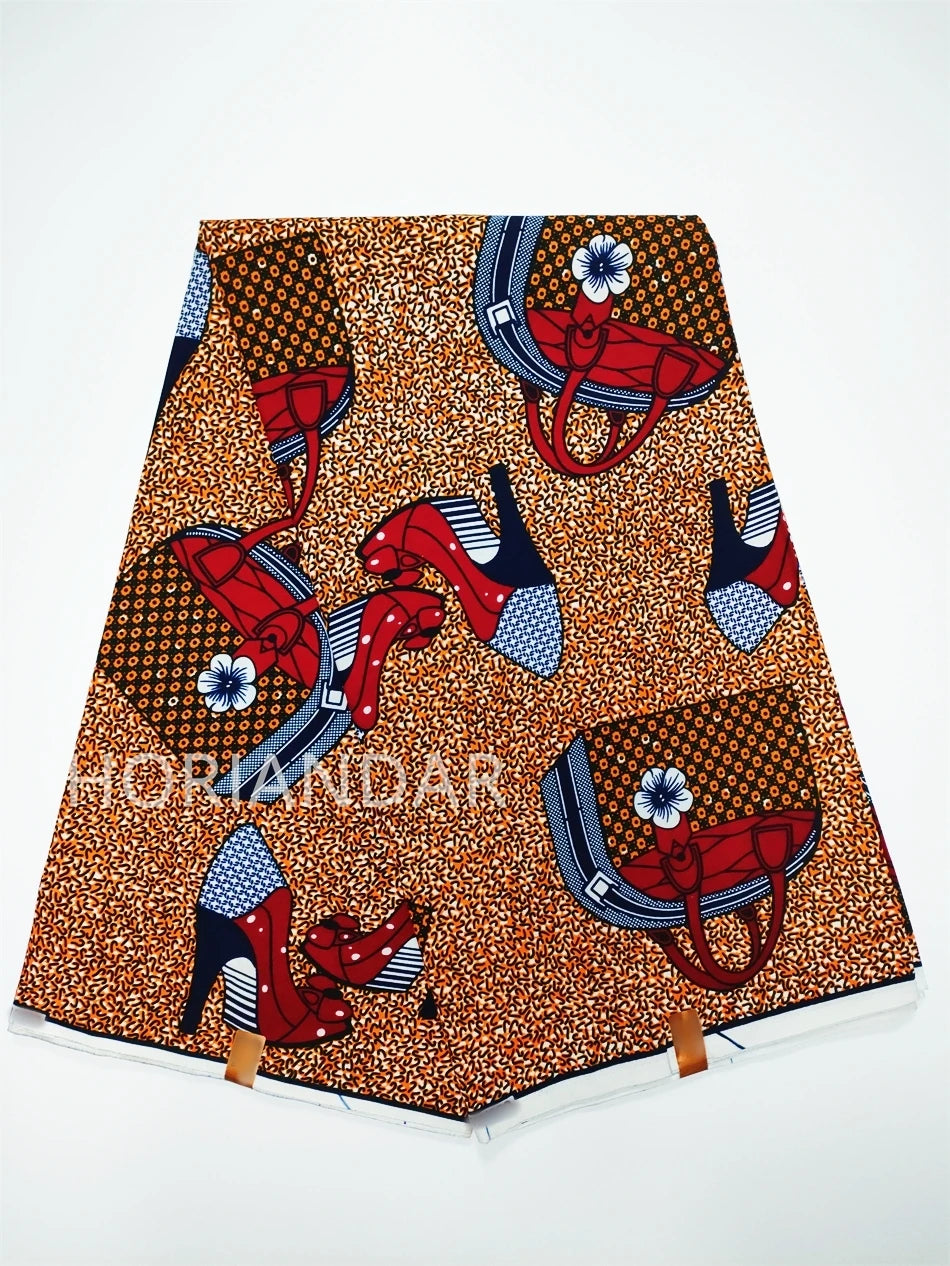 Classical Fabric Dutch Hollandais Fabric Veritable Real Wax for African Printed Dress Guaranteed 100% Cotton 6 Yards