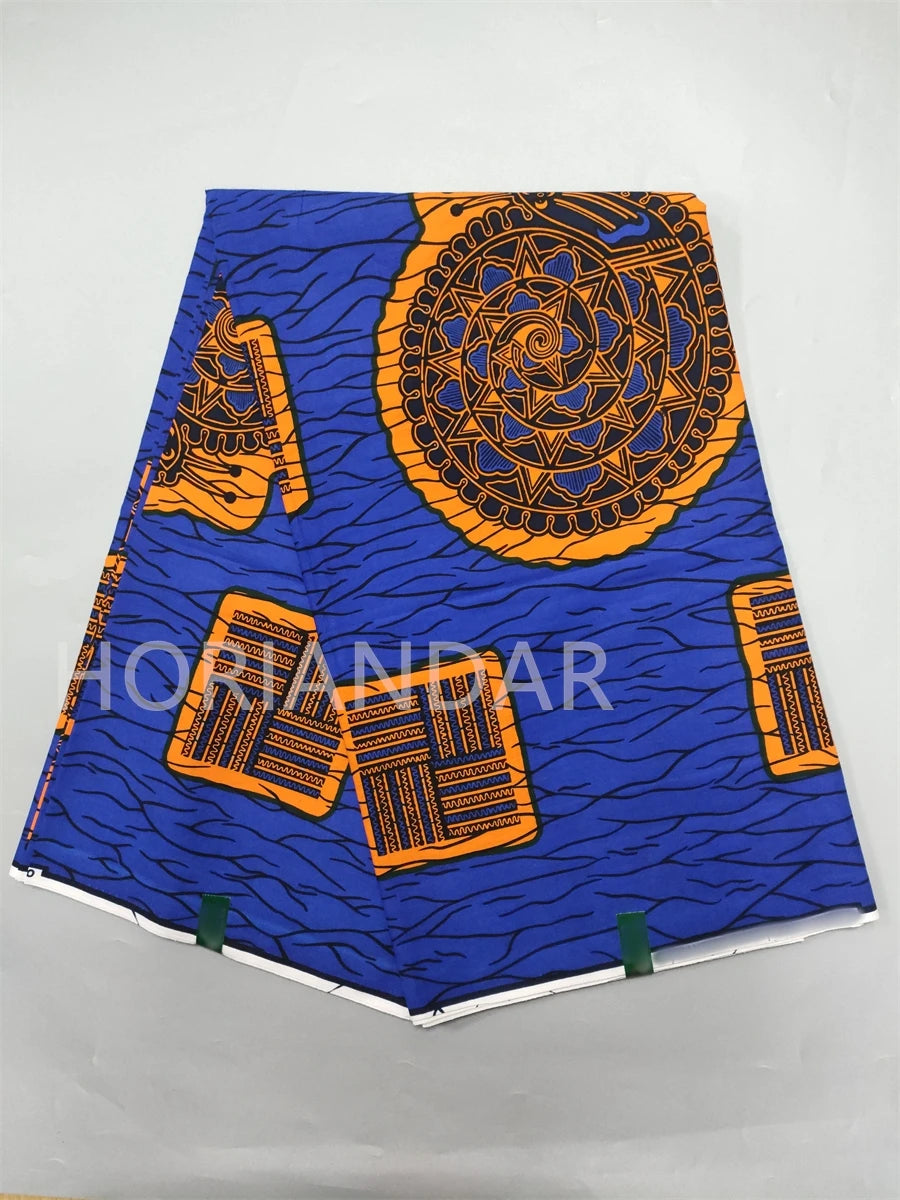 Classical Fabric Dutch Hollandais Fabric Veritable Real Wax for African Printed Dress Guaranteed 100% Cotton 6 Yards