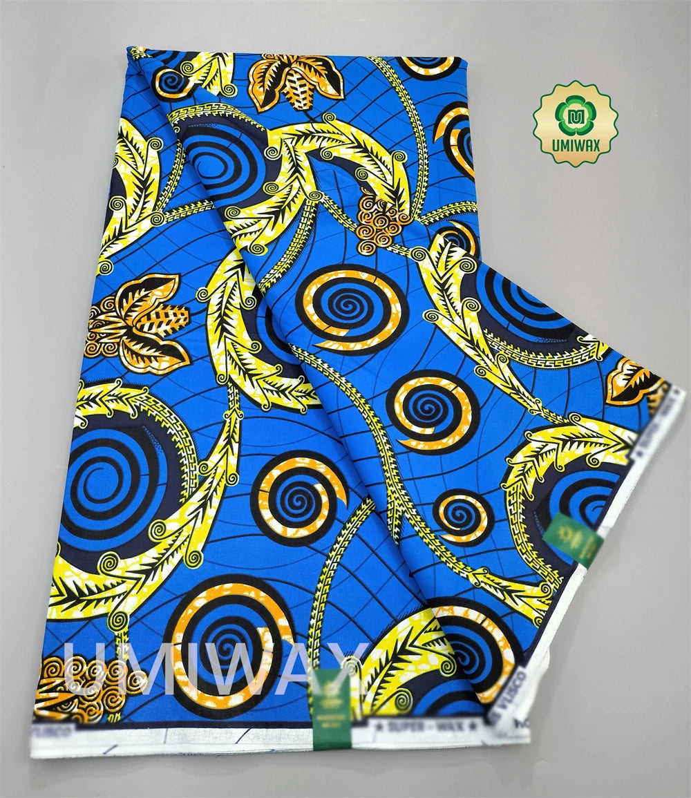 2025 Newest Veritable Original Super-W Guaranteed Dutch Hollandais Pagne Real Wax Print Fabric African Dress 100% Cotton 6 yard