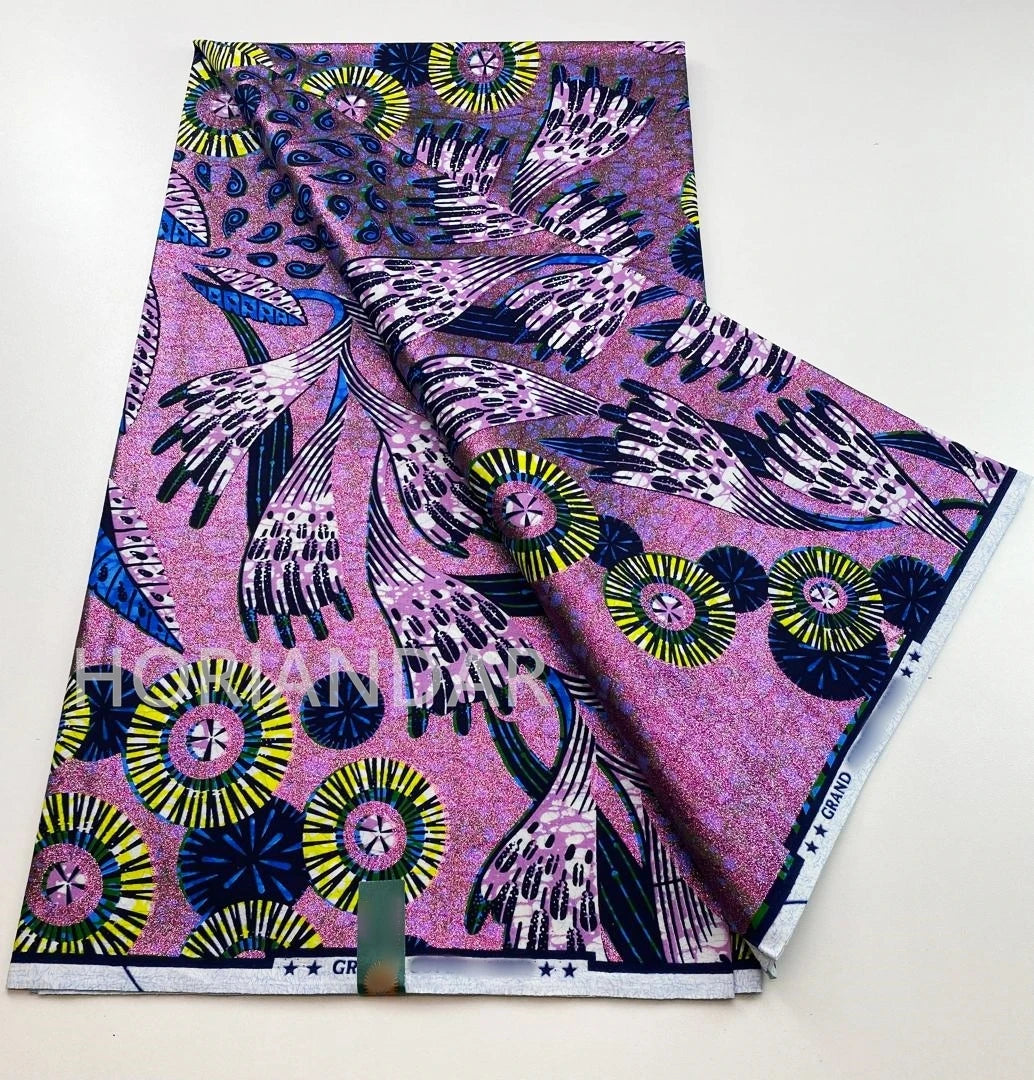 2026 Grand Super Original African Wax Fabric High Quality Nigerian Print Ankara Fabric For Sewing 6 Yard Women Dress 100% Cotton