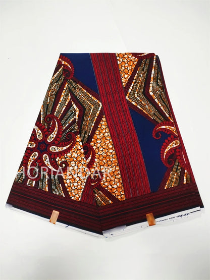 Veritable Guaranteed Dutch Hollandais Quality Prints Pagne African Fabric Dress Real Wax 100% Cotton 6 Yards