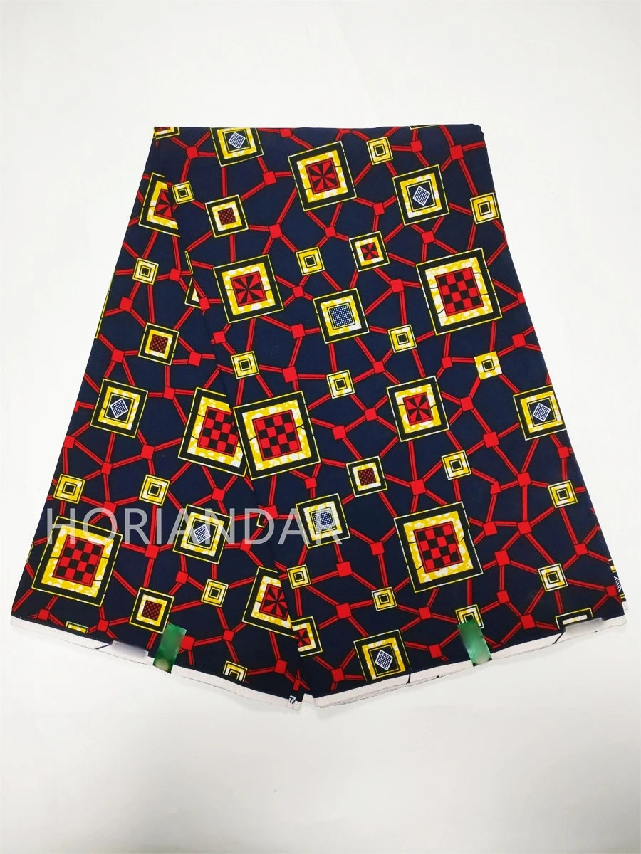 Veritable Guaranteed Dutch Hollandais Quality Prints Pagne African Fabric Dress Real Wax 100% Cotton 6 Yards