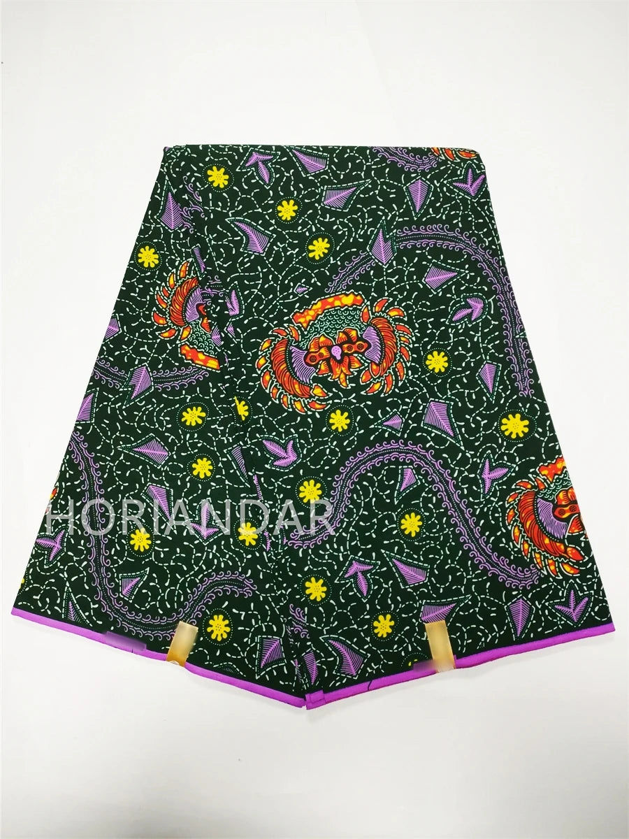Veritable Guaranteed Dutch Hollandais Quality Prints Pagne African Fabric Dress Real Wax 100% Cotton 6 Yards