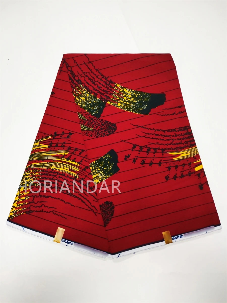 Veritable Guaranteed Dutch Hollandais Quality Prints Pagne African Fabric Dress Real Wax 100% Cotton 6 Yards
