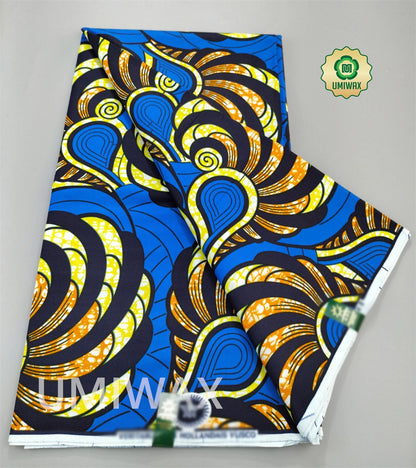 2025 Newest Veritable Original Super-W Guaranteed Dutch Hollandais Pagne Real Wax Print Fabric African Dress 100% Cotton 6 yard