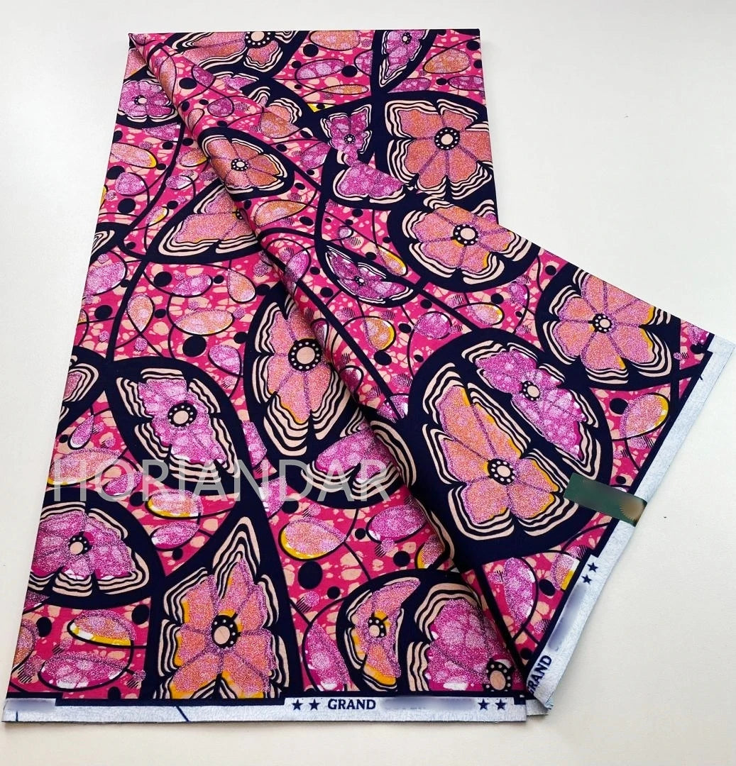 2026 Grand Super Original African Wax Fabric High Quality Nigerian Print Ankara Fabric For Sewing 6 Yard Women Dress 100% Cotton