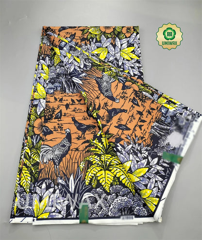 2025 Newest Veritable Original Super-W Guaranteed Dutch Hollandais Pagne Real Wax Print Fabric African Dress 100% Cotton 6 yard