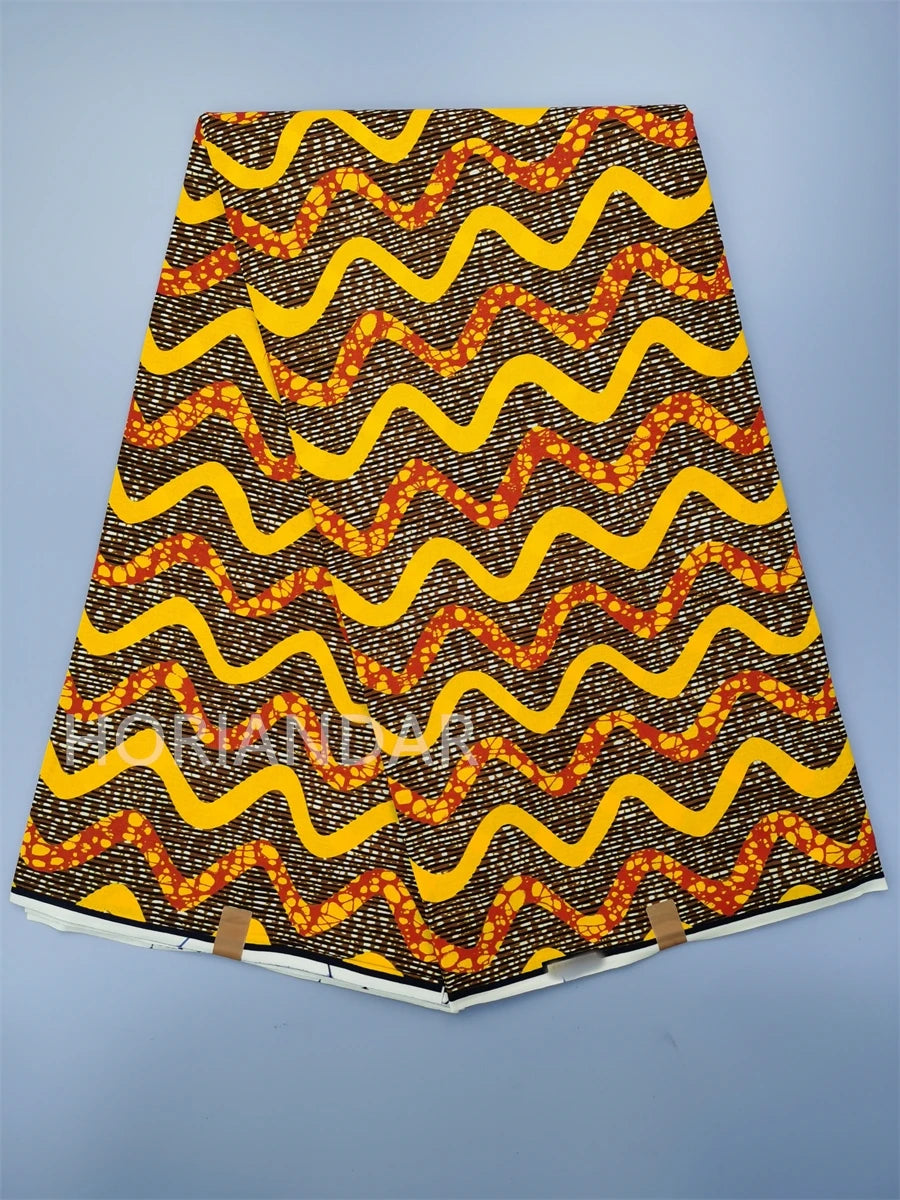 Veritable Guaranteed Dutch Hollandais Quality Prints Pagne African Fabric Dress Real Wax 100% Cotton 6 Yards