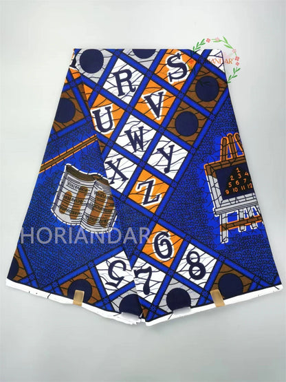 Classical Fabric Dutch Hollandais Fabric Veritable Real Wax for African Printed Dress Guaranteed 100% Cotton 6 Yards