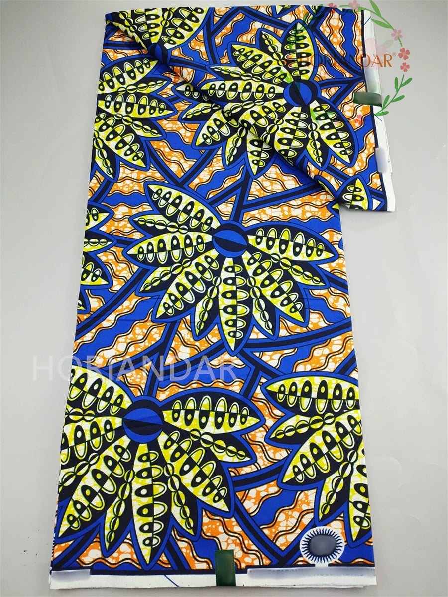 Veritable Super-V Original Hollandais Guaranteed African Grand Super Block Print Split Yardage Fabric 100% Cotton