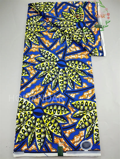 Veritable Super-V Original Hollandais Guaranteed African Grand Super Block Print Split Yardage Fabric 100% Cotton