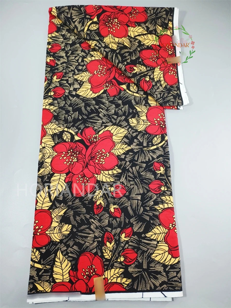 Classical Fabric Dutch Hollandais Fabric Veritable Real Wax for African Printed Dress Guaranteed 100% Cotton 6 Yards