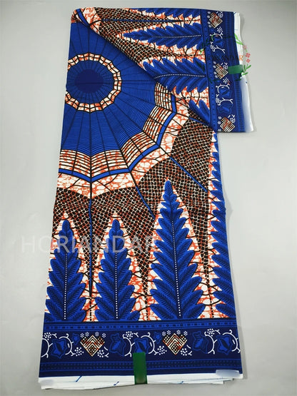 Veritable Guaranteed Dutch Hollandais Quality Prints Pagne African Fabric Dress Real Wax 100% Cotton 6 Yards