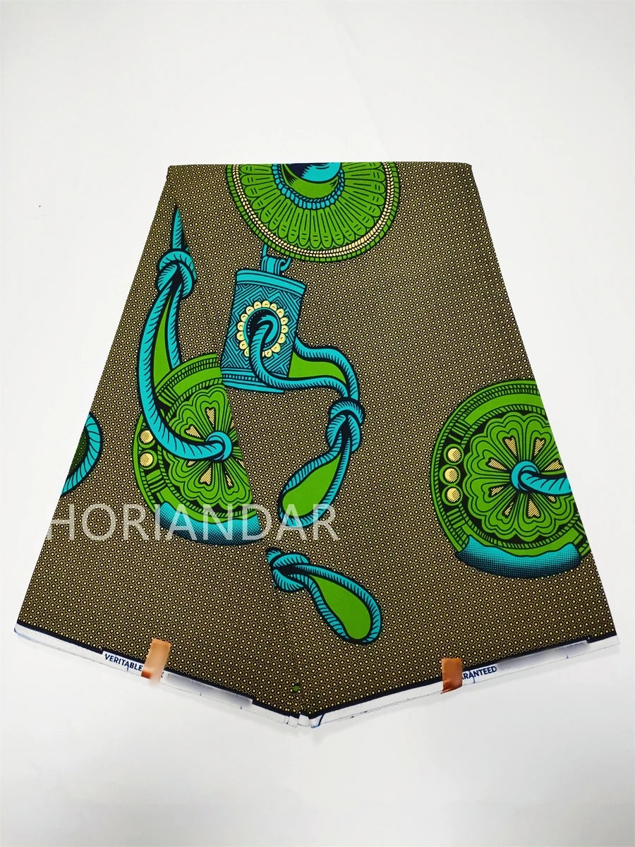 Veritable Guaranteed Dutch Hollandais Quality Prints Pagne African Fabric Dress Real Wax 100% Cotton 6 Yards