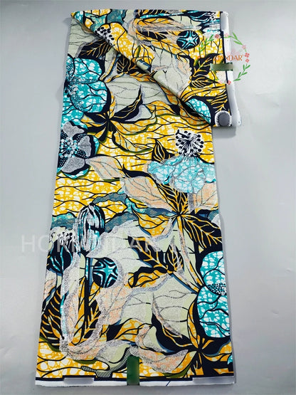 Veritable Super-V Original Hollandais Guaranteed African Grand Super Block Print Split Yardage Fabric 100% Cotton