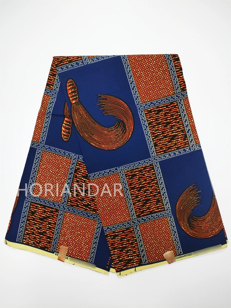Veritable Guaranteed Dutch Hollandais Quality Prints Pagne African Fabric Dress Real Wax 100% Cotton 6 Yards