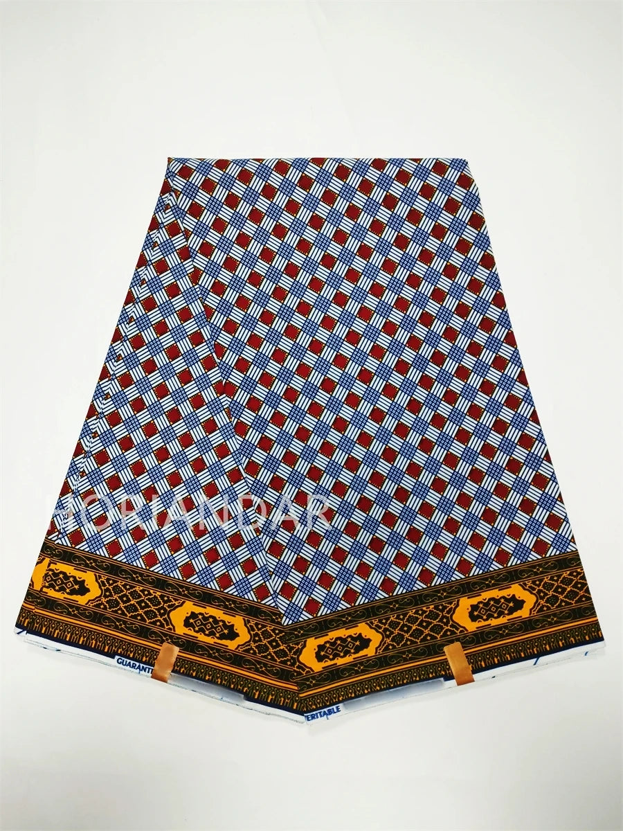 Veritable Guaranteed Dutch Hollandais Quality Prints Pagne African Fabric Dress Real Wax 100% Cotton 6 Yards
