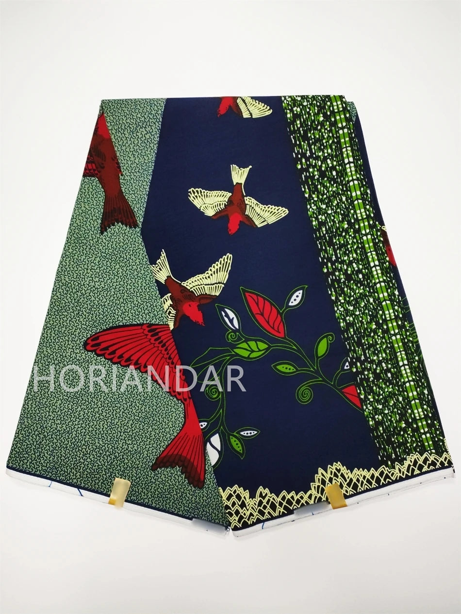 Veritable Guaranteed Dutch Hollandais Quality Prints Pagne African Fabric Dress Real Wax 100% Cotton 6 Yards