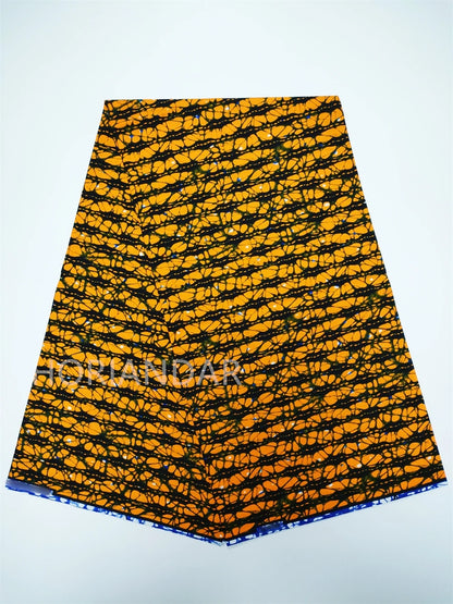 Veritable Guaranteed Dutch Hollandais Quality Prints Pagne African Fabric Dress Real Wax 100% Cotton 6 Yards