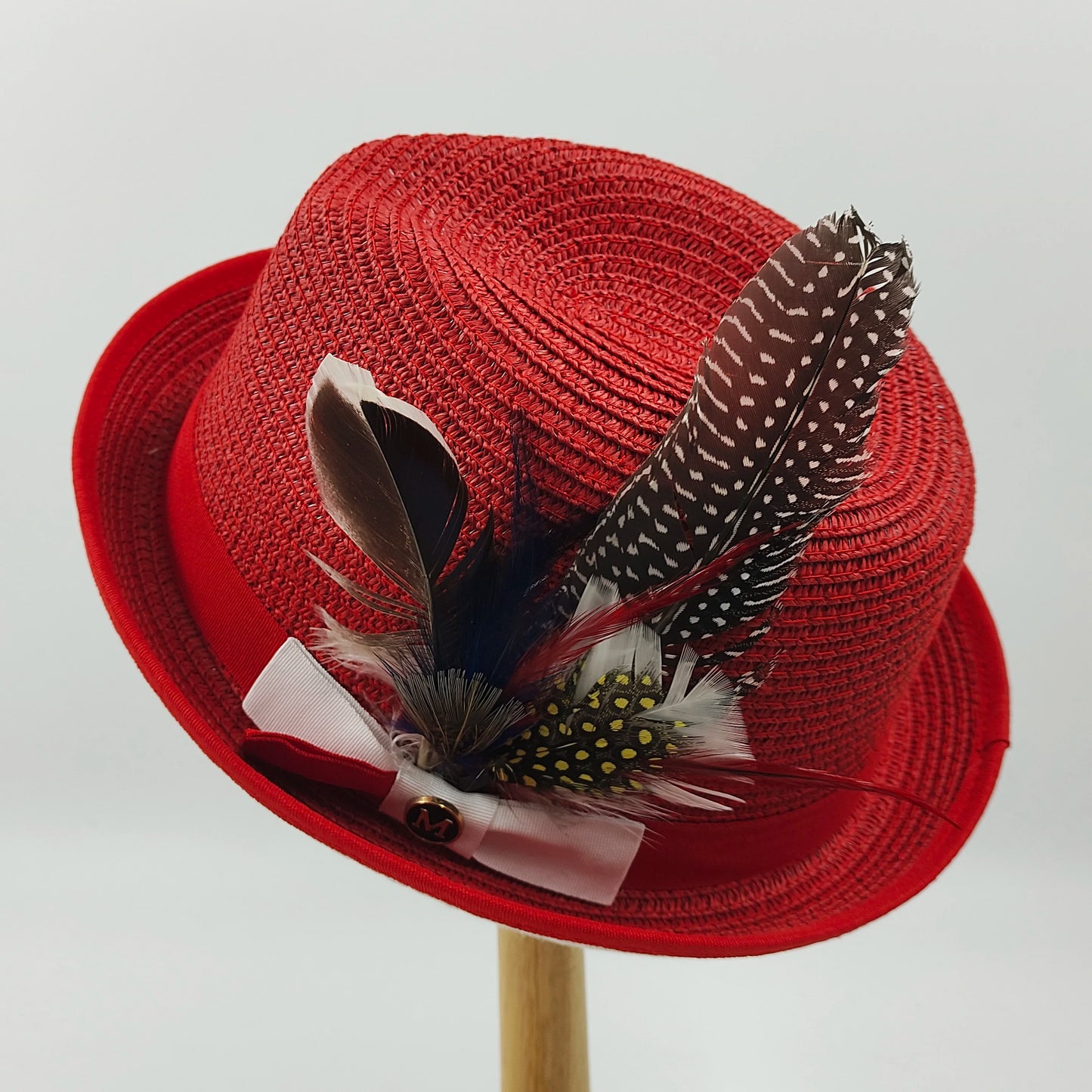 Fedora Men's Feather Wide-brimmed Hat Unisex Wool Felt Jazz Top Hat Autumn and Winter Ladies Hat Church Men's Hat Casual