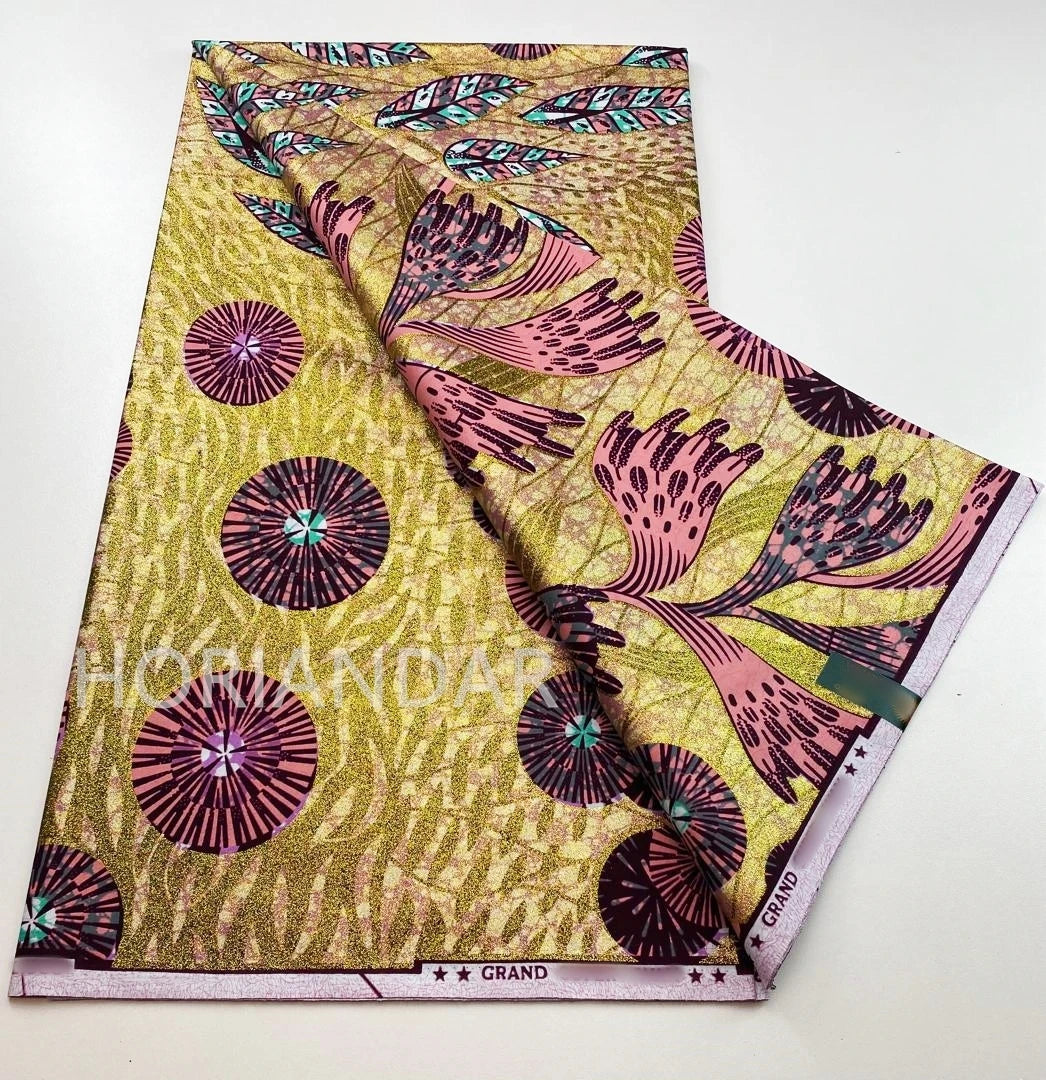 2026 Grand Super Original African Wax Fabric High Quality Nigerian Print Ankara Fabric For Sewing 6 Yard Women Dress 100% Cotton