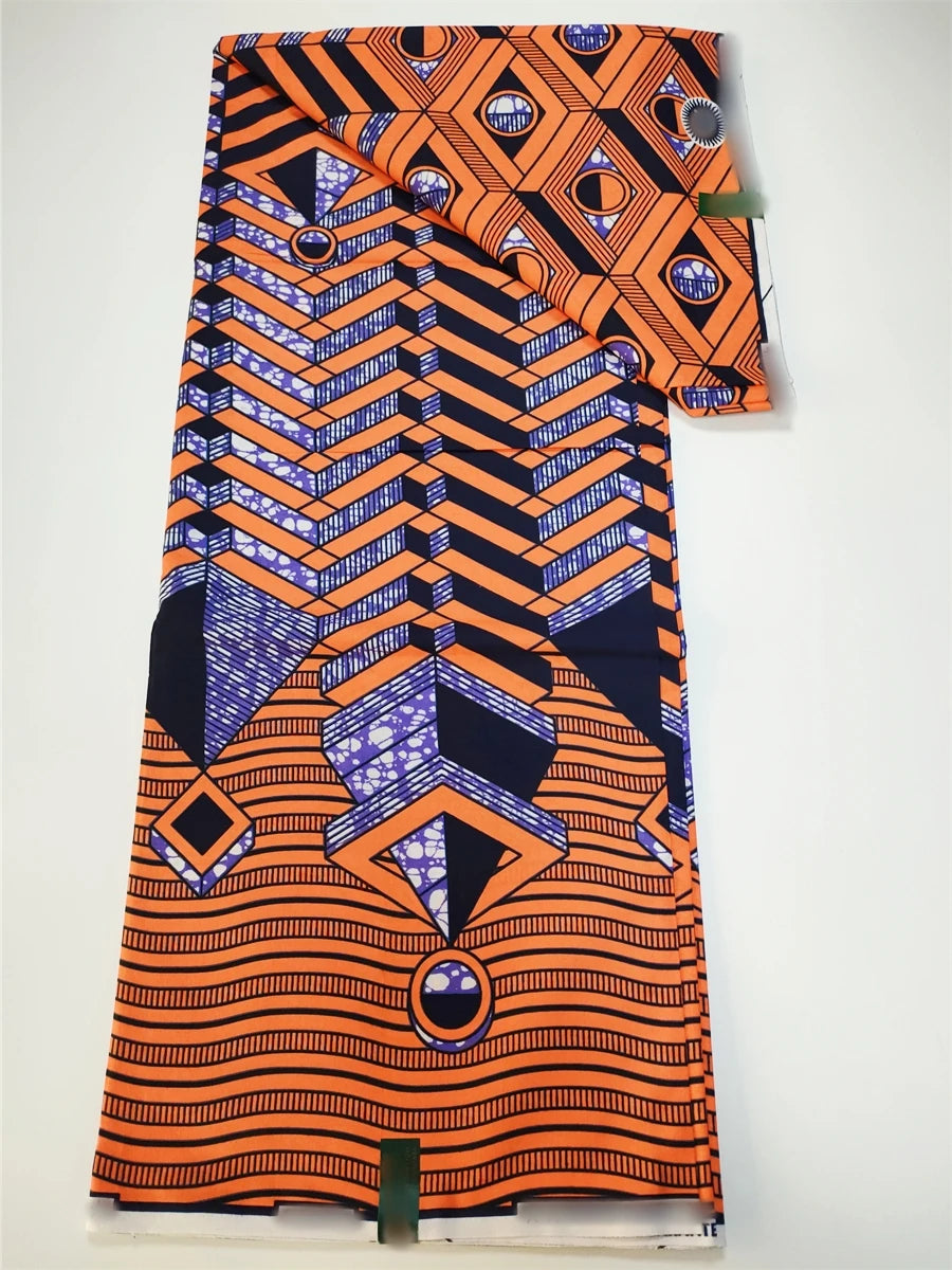 Veritable Super-V Original Hollandais Guaranteed African Grand Super Block Print Split Yardage Fabric 100% Cotton