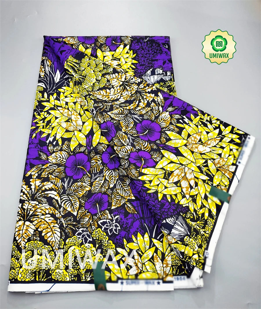 2025 Newest Veritable Original Super-W Guaranteed Dutch Hollandais Pagne Real Wax Print Fabric African Dress 100% Cotton 6 yard