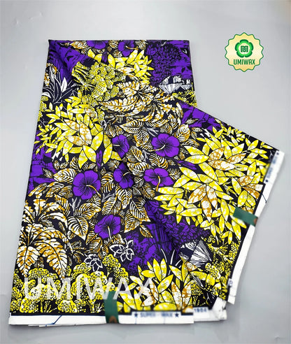 2025 Newest Veritable Original Super-W Guaranteed Dutch Hollandais Pagne Real Wax Print Fabric African Dress 100% Cotton 6 yard