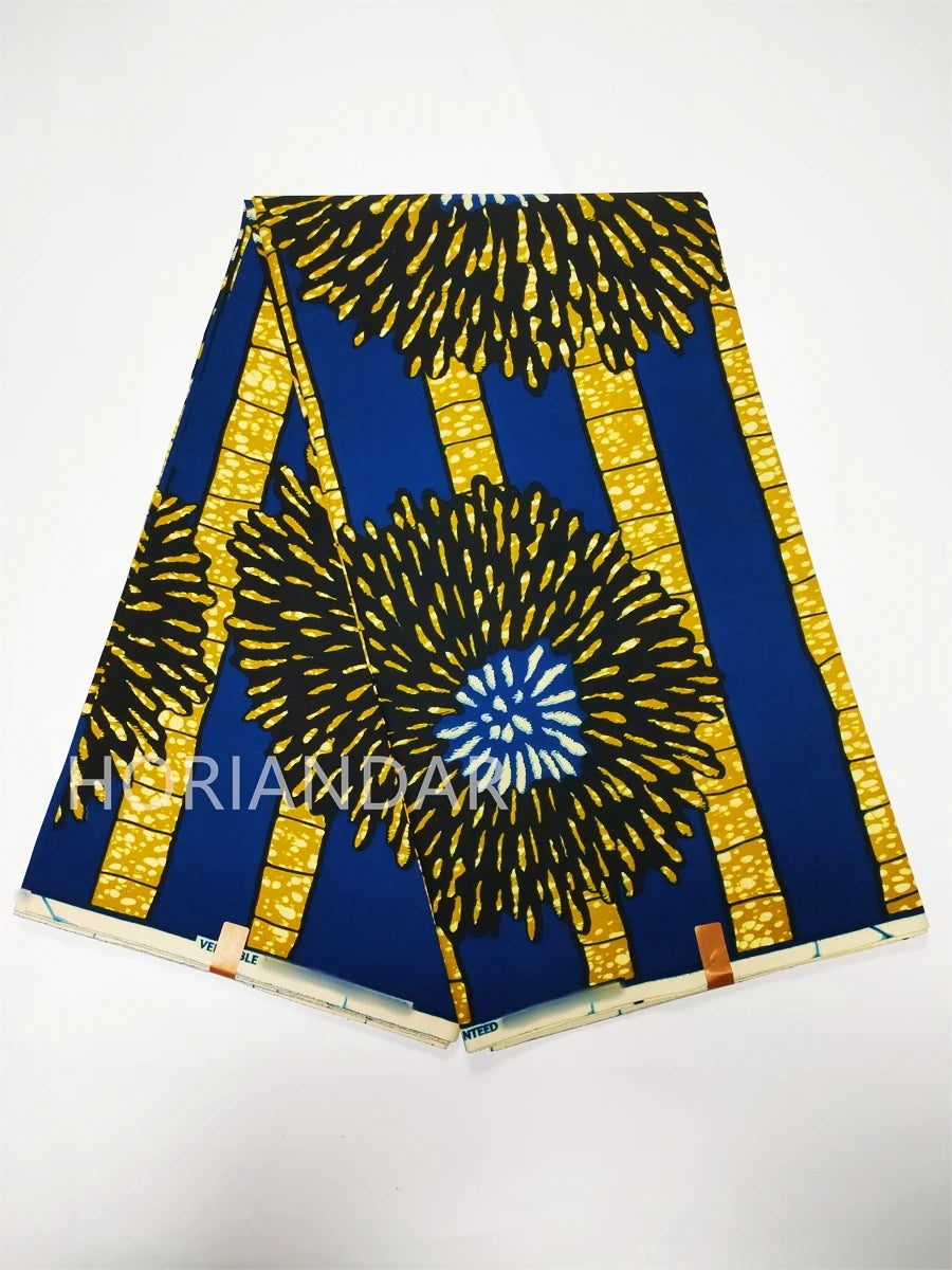 Veritable Guaranteed Dutch Hollandais Quality Prints Pagne African Fabric Dress Real Wax 100% Cotton 6 Yards