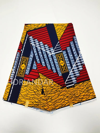 Classical Fabric Dutch Hollandais Fabric Veritable Real Wax for African Printed Dress Guaranteed 100% Cotton 6 Yards