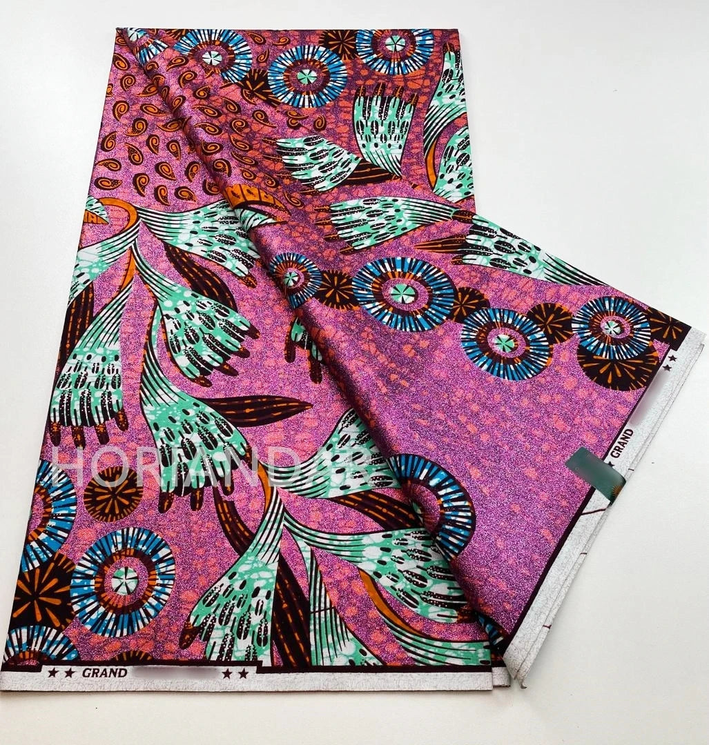 2026 Grand Super Original African Wax Fabric High Quality Nigerian Print Ankara Fabric For Sewing 6 Yard Women Dress 100% Cotton