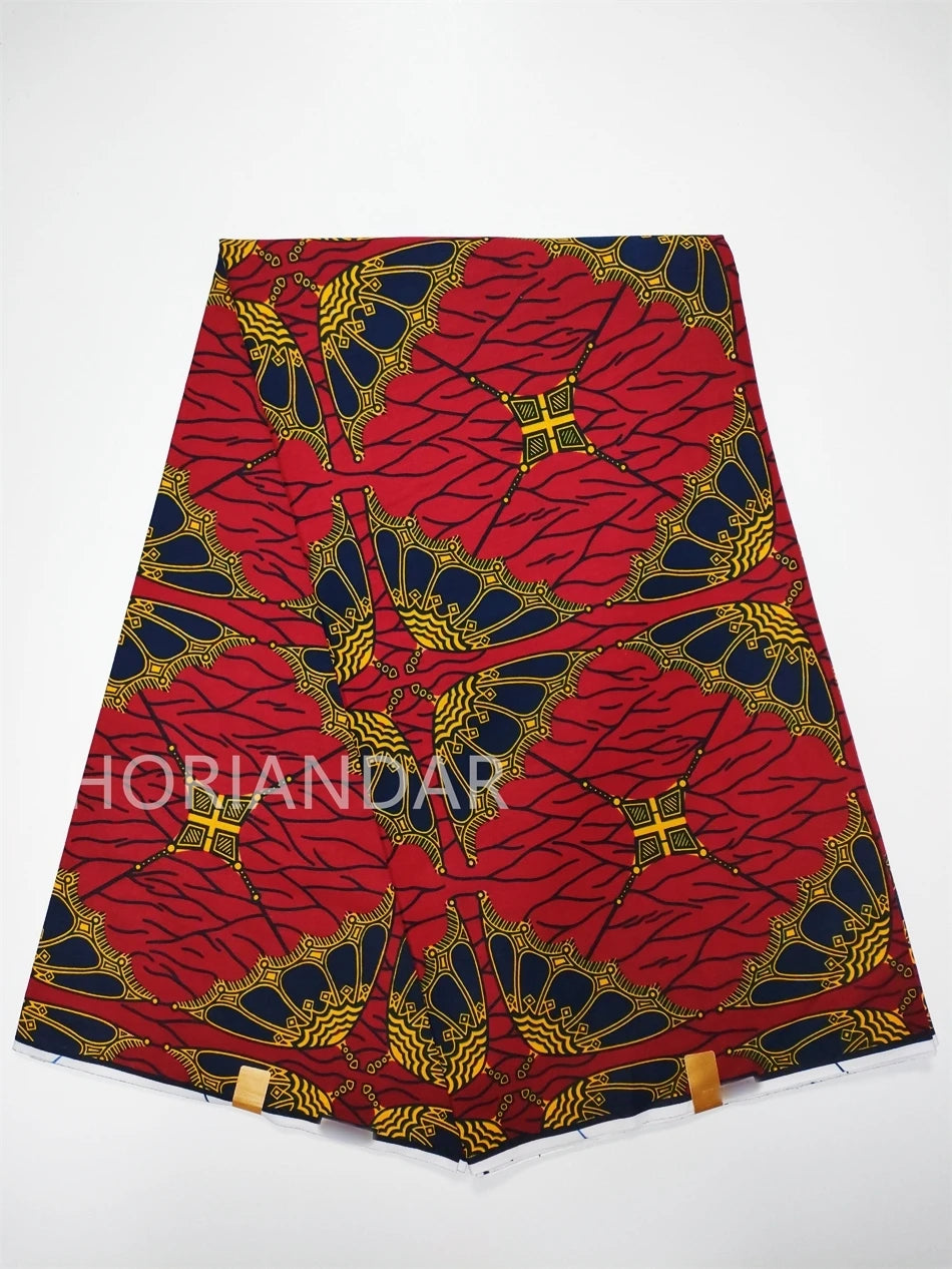 Classical Fabric Dutch Hollandais Fabric Veritable Real Wax for African Printed Dress Guaranteed 100% Cotton 6 Yards