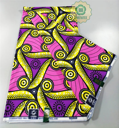 2025 Newest Ankara Real Wax Fabric Guaranteed Veritable African Wax Print Pagne Fabric 100% Cotton 6 Yards Ghana Style Dresses