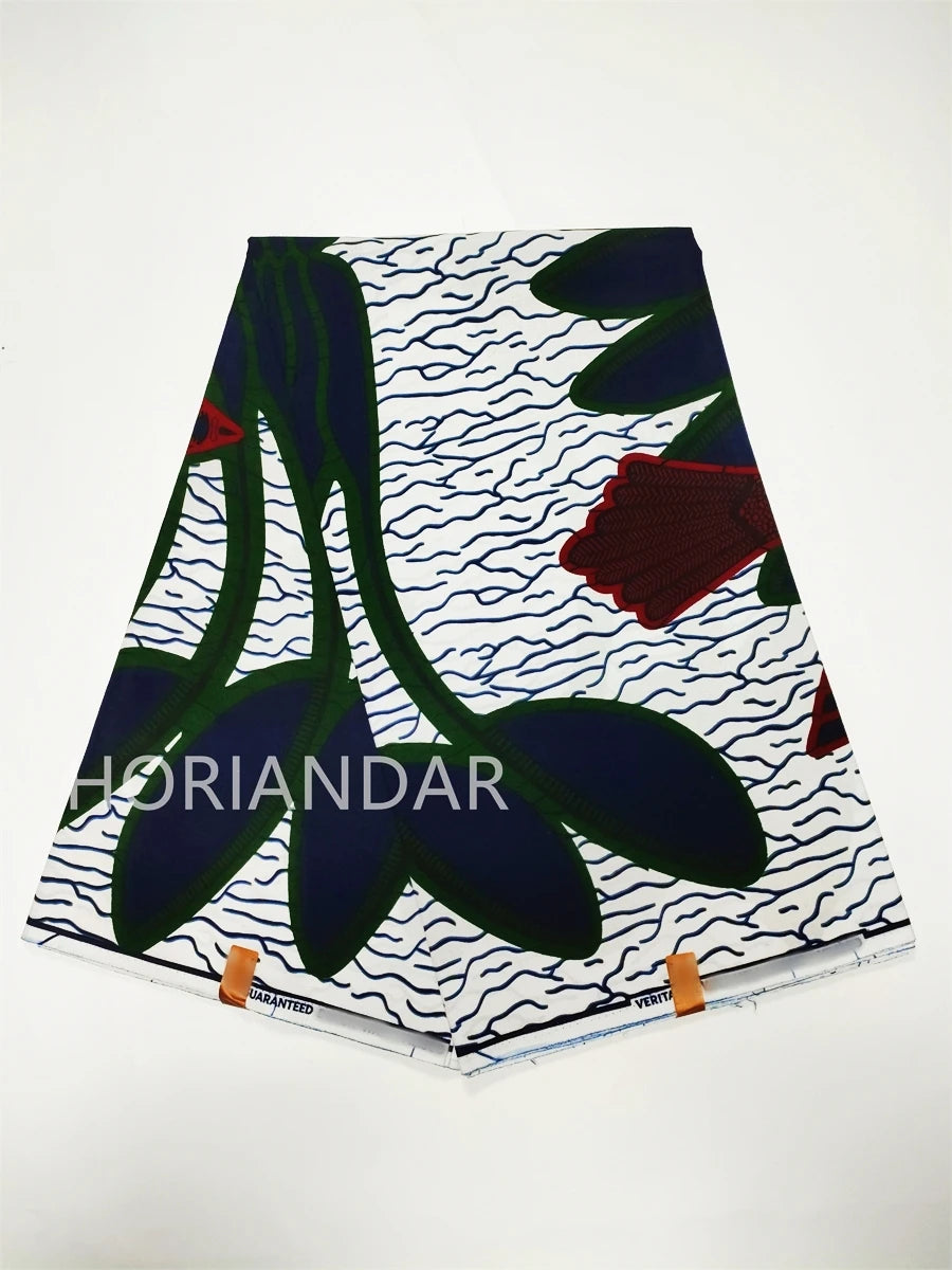 Veritable Guaranteed Dutch Hollandais Quality Prints Pagne African Fabric Dress Real Wax 100% Cotton 6 Yards