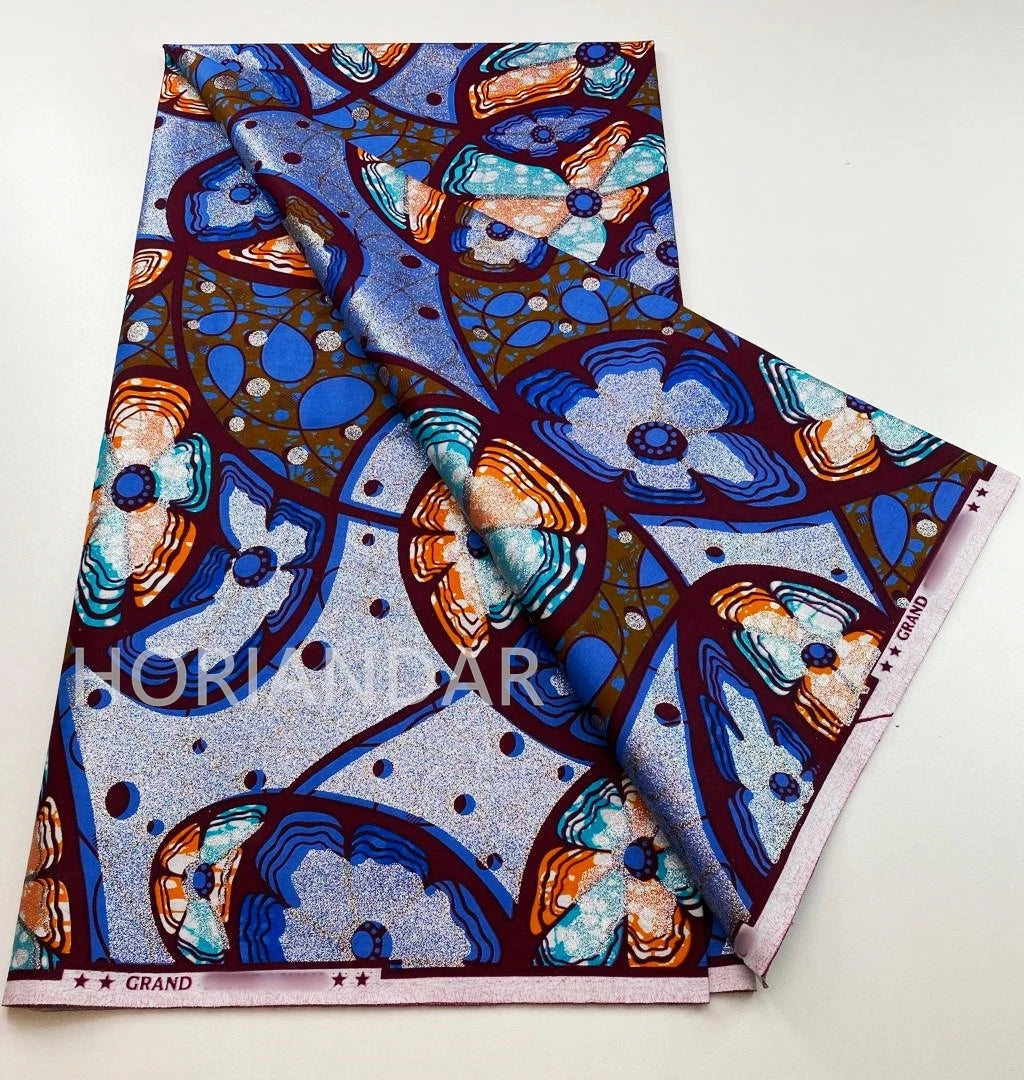 2026 Grand Super Original African Wax Fabric High Quality Nigerian Print Ankara Fabric For Sewing 6 Yard Women Dress 100% Cotton