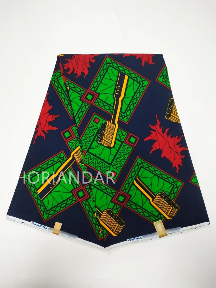 Veritable Guaranteed Dutch Hollandais Quality Prints Pagne African Fabric Dress Real Wax 100% Cotton 6 Yards