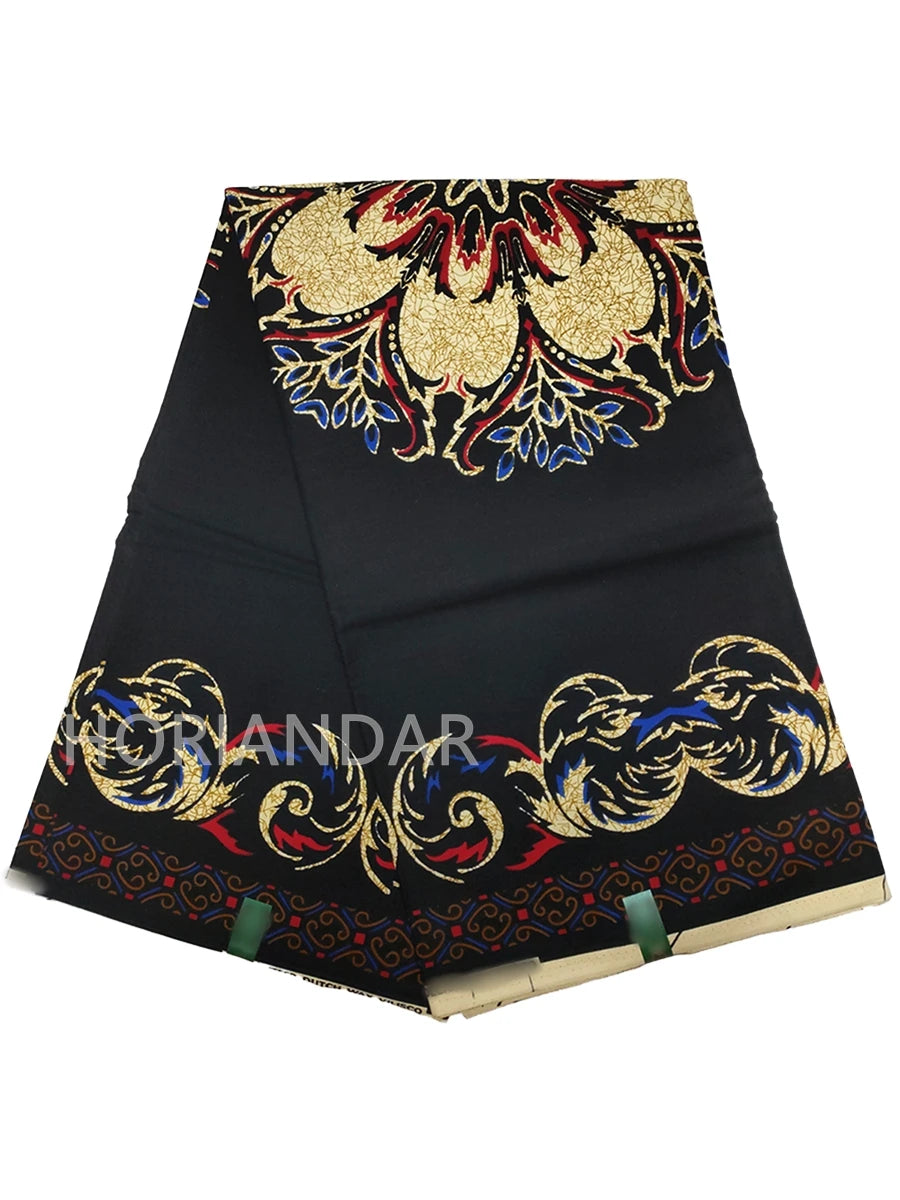 Veritable Guaranteed Dutch Hollandais Quality Prints Pagne African Fabric Dress Real Wax 100% Cotton 6 Yards