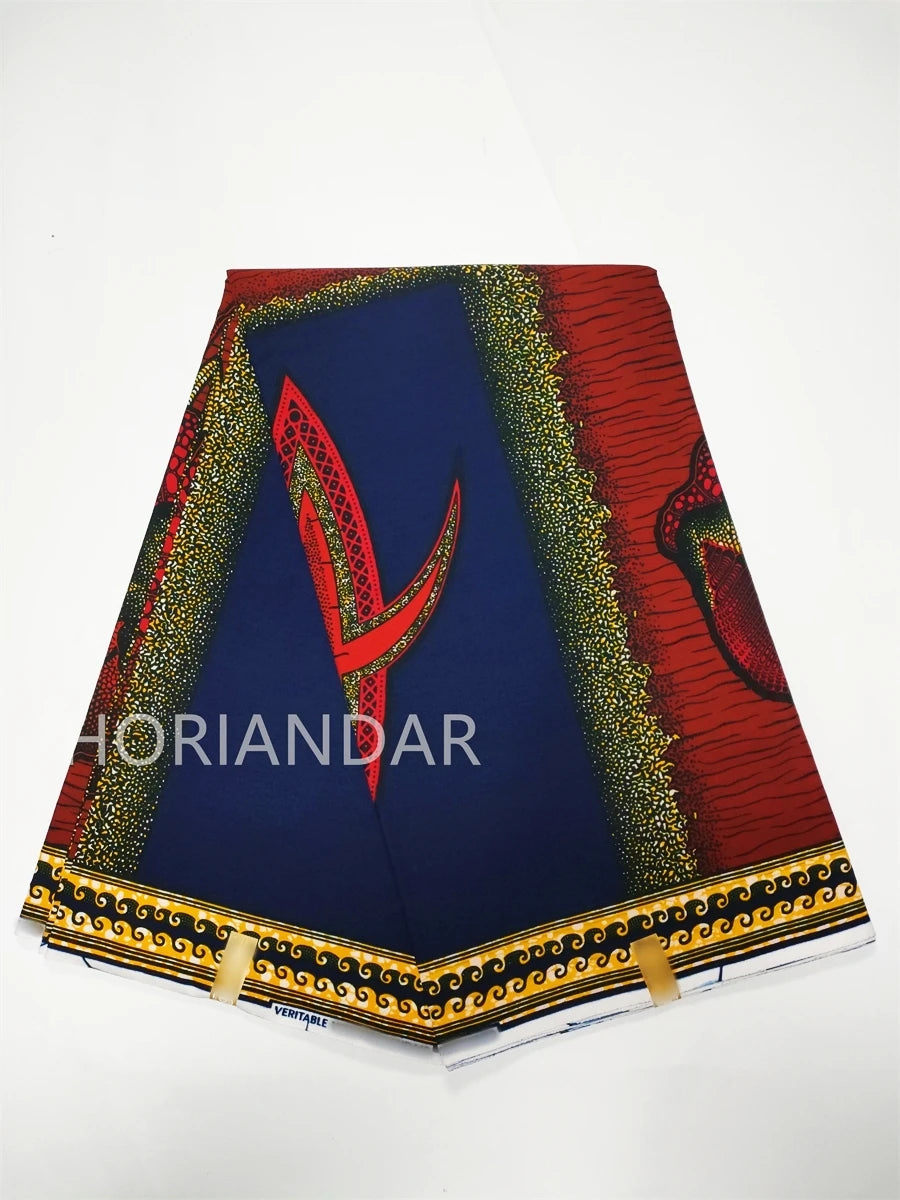 Veritable Guaranteed Dutch Hollandais Quality Prints Pagne African Fabric Dress Real Wax 100% Cotton 6 Yards