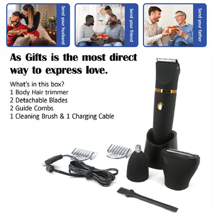 Electric Hair Trimmer Three in One for Bikini Clippers Whole Body Ball Shaver Clipper Grooming Kit Male Epilator Razor
